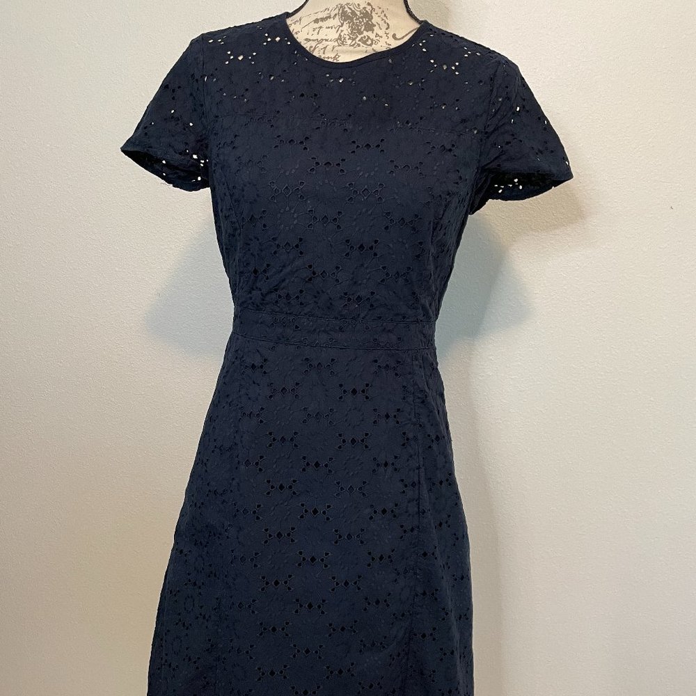Brooks Brothers Red Fleece Cotton Lace Dress